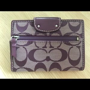 Coach Bags - Coach purple monogram zip wallet turn lock Coach Bags - Coach purple monogram zip wallet turn lock